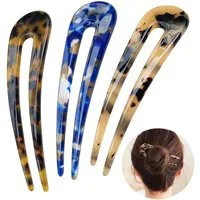 Zaewry Haarnadeln 3 Stück French Hair Pins U-förmige Haarnadeln French Twist Pins Zarte, 3-tlg., Haar-Accessoires für dünnes und dickes Haar