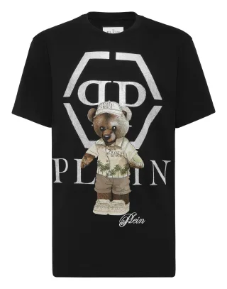 Round Neck T-Shirt Crystal Teddy Bear
