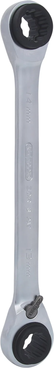 KS Tools 4 in 1 GEARplus umschaltbar Doppel-Ratschenringschlüssel - 503.4543