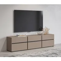OTTO home Lowboard Cross, moderne grifflose TV-Kommode,3 Klappen/3 Schubkästen, Breite 180 cm, TV-Schrank mit viel Stauraum, TV-Board