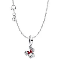 Pandora Kette mit Anhänger 68628, für Damen Geschenkset Silber Disney Minnie Maus Silhouette