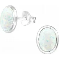 ALEXANDER YORK Paar Ohrstecker OPAL snow, 2-tlg., 925 Sterling Silber