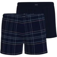CECEBA Boxershorts CECEBA Herren Boxershort blau kariert 2er Pack (2-St)