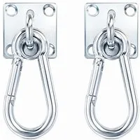 Pferdelinis Befestigungsanker Anbindering Pferd, Karabiner, Anbinder zum Schrauben, (2-tlg), Edelstahl Augplatte 5x5cm, Karabiner 6 cm