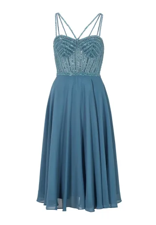 hey kyla - Midikleid mit funkelnder Bustiercorsage vintage blue