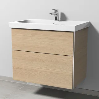 Sanipa 3way Waschtischunterbau zu Geberit iCon Light Waschtisch mit 2 Auszügen, Eiche-Nordic BR57448