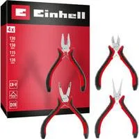 Elektronikzangen-Set, 4-teilig schwarz/rot, 115 / 120 / 130 mm