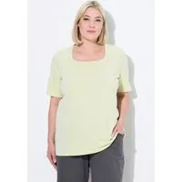 Ulla Popken T-Shirt T-Shirt A-Linie Carré-Ausschnitt Halbarm