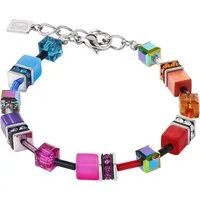 COEUR DE LION Armband Schmuck Edelstahl GeoCUBE® Iconic Würfelkette, Made in Germany - mit Swarovski® Kristall, Strassstein, Schmucksteinen