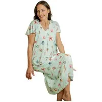 HUTSCHREUTHER Nachthemd Damen Schlafshirt mit kurzem Arm (1-tlg) Muscheln allover