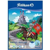 Pelikan Zeichenpapier Pelikan Malblock / Zeichenblock / 60 Blatt / DIN A5 / "Ritter"