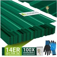Juskys Trapezblech, Stahl, 110x45x0.23 mm (14er Set 14-St) Verzinkter Rostschutz-Stahl, vorgebohrte Löcher, 100er Zubehör Set