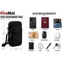 FireMat Umhängetasche Crossbody Schultertasche mit RFID-Schutz, Feuerfest & Wasserfest