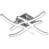 Riserva Deckenleuchten LED Deckenleuchte 28W dimmbar, Silber, Fernbedienung, LED wechselbar