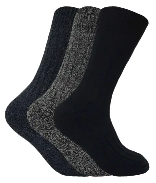 3 Paare Herren gepolsterte Sohle Wolle Mischung Wandern Socken für Stiefel
