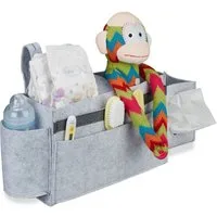 relaxdays Betttasche für Hochbett aus Filz, Hellgrau