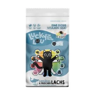 Lucky Lou Trockenfutter Katze, Adult, Geflügel und Lachs 9 kg