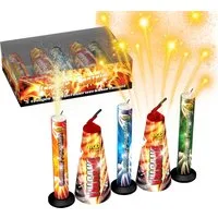happy sparks® Geburtstagskerze Summer Fountains - 5-teiliges Jugendfeuerwerk Kat. F1 - Silvester (Packung, 1-tlg., 5-teilig)