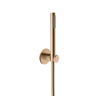 Herzbach Design iX PVD Wannenset 21.914100.1.39 Copper Steel, mit Konushalter, Brauseschlauch 1.600mm