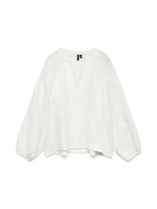VERO MODA - VMNATALI LS EMB TOP WVN NOOS Snow White - Gr. - XL