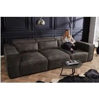 riess-ambiente 3-Sitzer BOSSA NOVA 260cm antik dunkelgrau, Einzelartikel 1 Teile, Wohnzimmer · Microfaser · inkl. Kissen · Modern Design