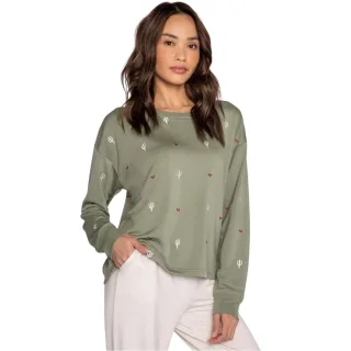 PJ Salvage - "Salvage" Hemd für Damen, Sweatshirt-Stoff (Oliv)