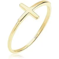 Elli Premium Fingerring Ring Kreuz 375 Gelbgold