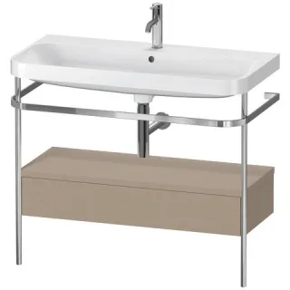 Duravit Happy D.2 Plus c-shaped Set mit Metallkonsole und Schubkasten Leinen Matt 975x490x850 mm - H HP4843O7575