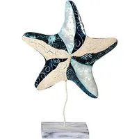MystiCalls Dekofigur Dekofigur Seestern aus Muschelschalen Maritim Nordsee Dekoration Blech (1 St), Dekofigur aus Muschelschalen