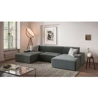 TRENDMANUFAKTUR Wohnlandschaft Wien, wahlweise mit Sitzvorschub und Bettkasten, Breite 329 cm, U-Form, in trendigem Cordstoff
