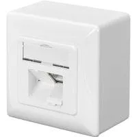 Datenanschlussdose CAT.6, Klasse E, Aufputz weiß, 2x RJ-45 Buchse