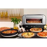 KeMar Kitchenware Pizzaofen KPO-220, Touch Display, Automatische Programme, Pizzastein, Pizzaschieber
