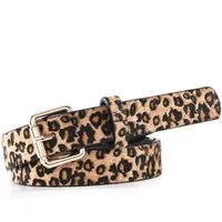 Ware aus aller Welt Hüftgürtel schmaler Damen Gürtel 2,3 cm Leo-Print aus Lederimitat
