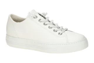 Paul Green Damen Halbschuh Sneaker PG 4081-06 Wei? Silber Echtleder Frottee-F...