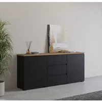 OTTO home Sideboard Modo, Breite 150 cm, moderne grifflose Kommode 2Türen/3 SK, Schubladenkommode mit viel Stauraum, Einlegeböden verstellbar
