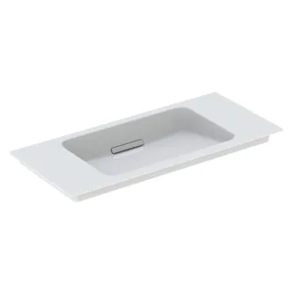 Geberit ONE Möbelwaschtisch, 90x40cm ohne Hahnloch, Ül.verdeckt, weiss/glanzchrom Tect, 500395011 500395011