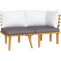 vidaXL Sofaelement 2-tlg. Garten-Lounge-Set mit Kissen Massivholz (1 St)