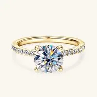 ROUGEMONT Fingerring Funkelnder Moissanit Damen Ring 2,0ct, Echtschmuck mit Echtheitszertifikat