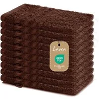 Lavea Waschhandschuh 10er Set Waschhandschuhe, 15 x 21 cm, Elena-Frottierserie, Waschlappen, 100% Baumwolle (10er Set), 500 g/m² Frottier, weich & saugstark, pflegeleicht