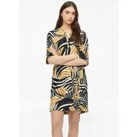 s.Oliver Midikleid Kleid Strukturiertes Jersey-Kleid mit Gürtel und Knopfleiste