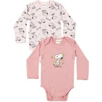 United Labels® Body 2er Set Peanuts Snoopy Baby Body Strampler Schlafstrampler Langarm