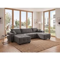 OTTO home Wohnlandschaft Bella U-Form, Breite 314 cm, Wonlandschaft, Schlaffunktion,Bonnelfederkern,Rückenkissen