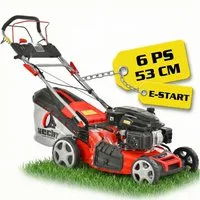 Hecht Benzinrasenmäher 554 SXE 5in1 mit Radantrieb Elektrostart, 53 cm Schnittbreite, Mulchkit, 6,5 PS