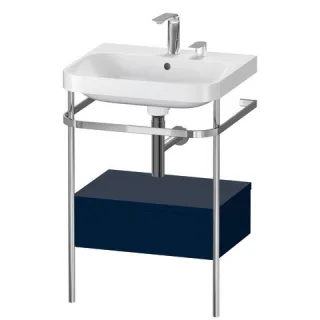 Duravit Happy D.2 Plus c-shaped Set mit Metallkonsole und Schubkasten Nachtblau Seidenmatt 575x490x8 HP4840E9898