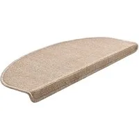 en.casa Stufenmatte, halbrund, 15er Set Treppenmatten halbrund 65x24cm selbstklebend Beige