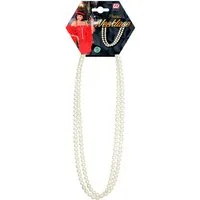Widmann S.r.l. Kostüm Perlen Halskette 70 cm, Weiß