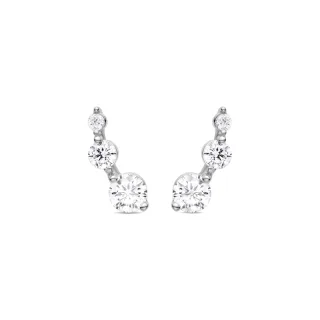Luxenter Sterling Silber 925 Ohrringe mit rhodinierten Zirkonia Rhodium plattiert - Lyar