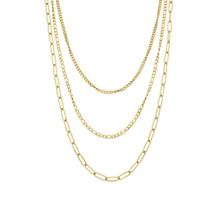 Luxenter Halskette mit 18-karätigem Gelbgold-Finish – Korvia