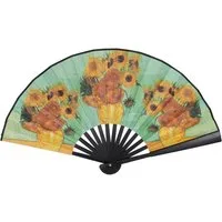 MIRROSI Handfächer mit wunderschönem Gemälde Muster, Beidseitig gleiches Design, Hochwertiger Stoff statt Papier