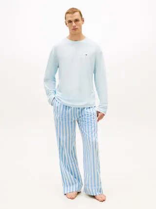 LS WOVEN PJ SET PRINT Keepsake Blue - Gr. - L